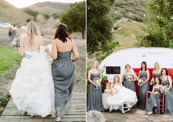 grey bridesmaid dresses | photo by Erin Hearts Court | 100 Layer Cake