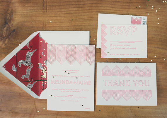 Hand painted wedding invites | photo by The Weaver House | design by Bash, Please | 100 Layer Cake