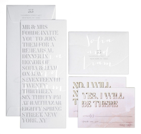 Bliss and Bone wedding invitation suite | 100 Layer Cake
