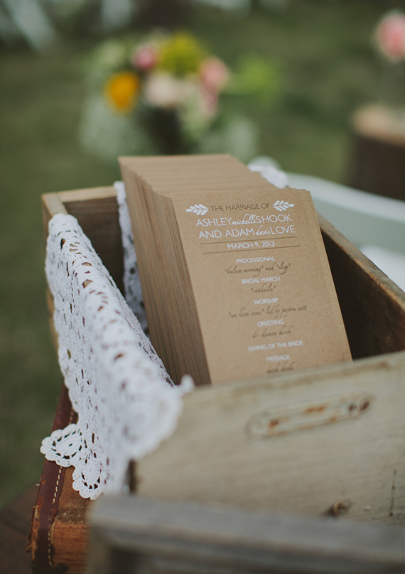 diy craft wedding programs | photo by Tessa Harvey | 100 Layer Cake 