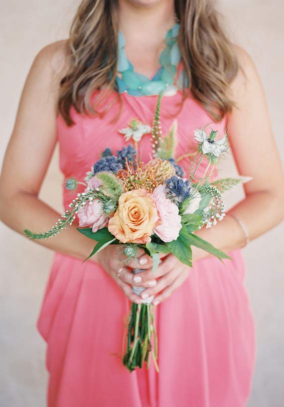 romantic bridesmaid bouquet | photo by Michael Radford | 100 Layer Cake