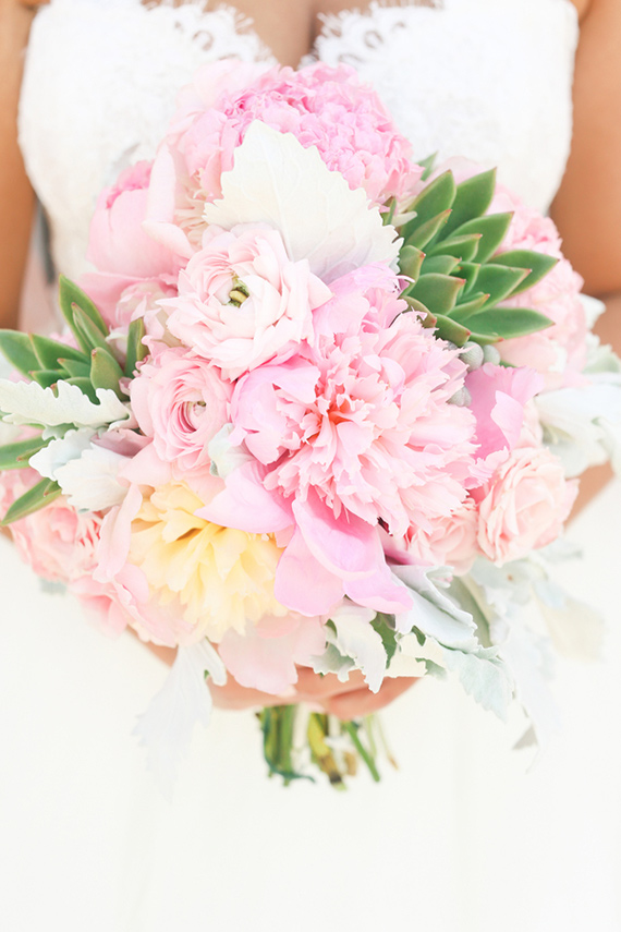pink peony bouquet | photo by Cassandra Photo | 100 Layer Cake 