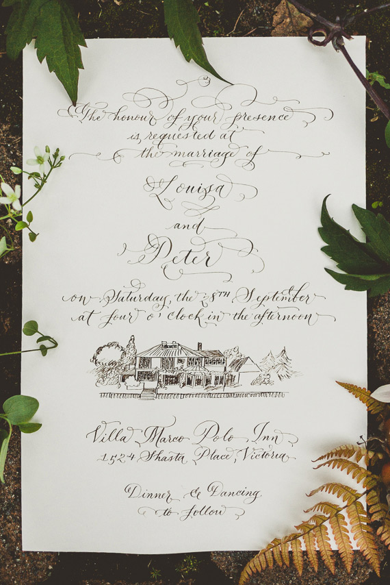 Romantic Fall wedding invitations | photo by Ameris | 100 Layer Cake