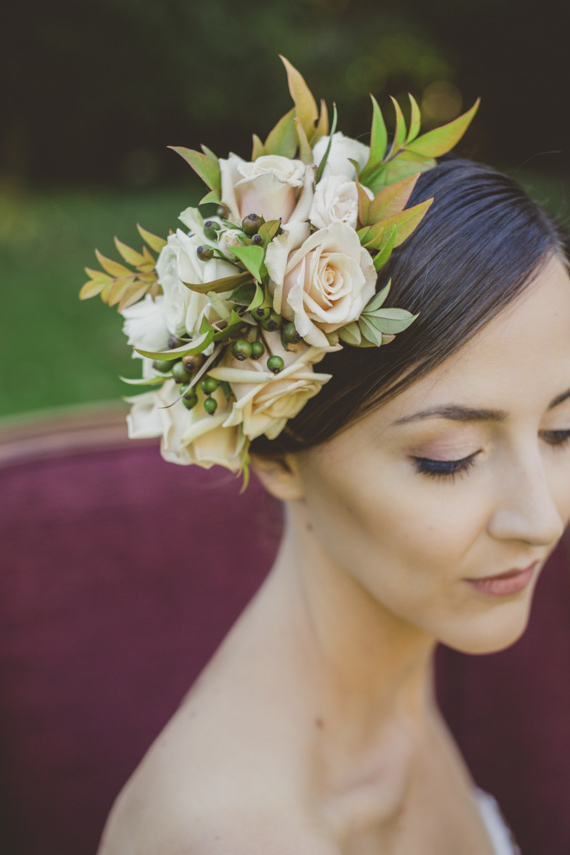 rose floral crown | flowers by Clare Day Flowers | photo by Ameris | 100 Layer Cake