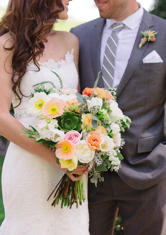 poppy bridal bouquet | photo by Marcella Treybig | 100 Layer Cake