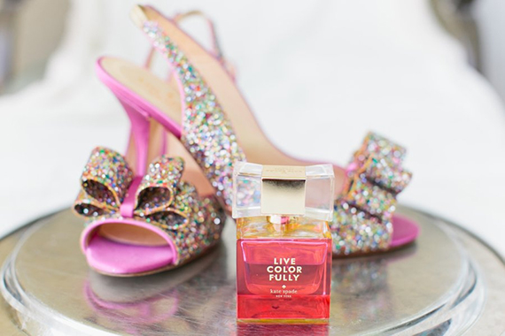 Sequin Kate Spade wedding shoes  | photo by Ariane Moshayedi Photography | Read more - https://www.100layercake.com/blog/?p=67732