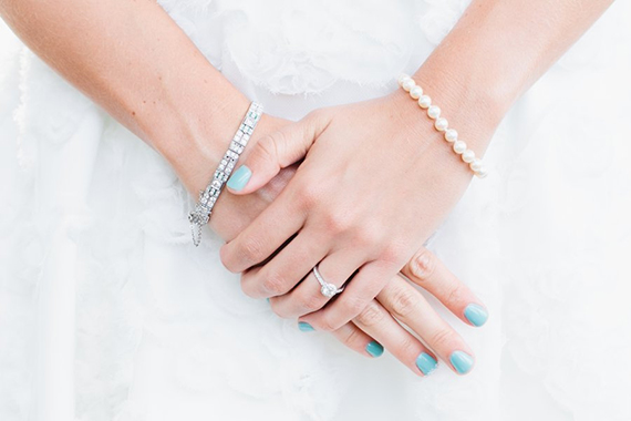 Blue wedding nails   | photo by Ariane Moshayedi Photography | Read more - https://www.100layercake.com/blog/?p=67732