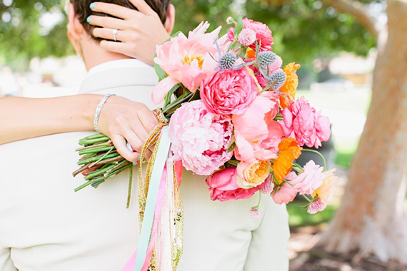 Pink peony bridal bouquet | photo by Ariane Moshayedi Photography | Read more - https://www.100layercake.com/blog/?p=67732