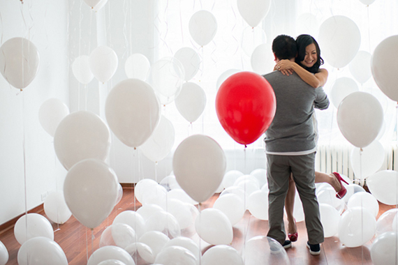Balloon engagement shoot | Photo by Blush Wedding Photography | 100 Layer Cake 