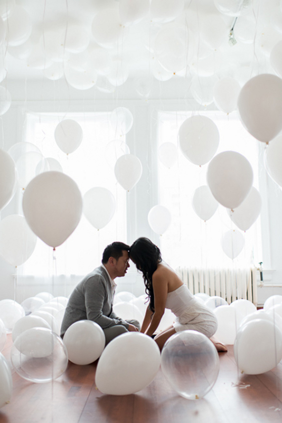 Balloon engagement shoot | Photo by Blush Wedding Photography | 100 Layer Cake 