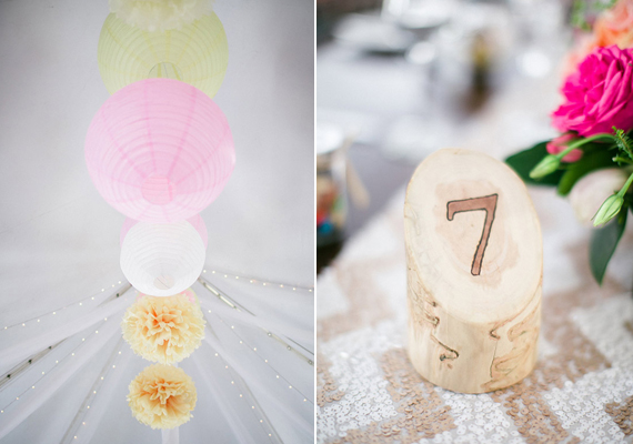 Wood table number | Photo by Grover Photographers | Read more - https://www.100layercake.com/blog/?p=67779k-gold-wedding-4