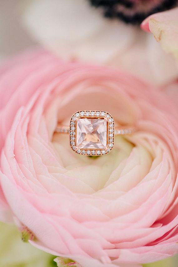 Pink wedding ring | Photo by Sylvia Photography | Read more - https://www.100layercake.com/blog/?p=68388