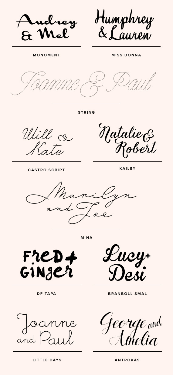 Wedding font ideas | Wedding invitations | 100 Layer Cake