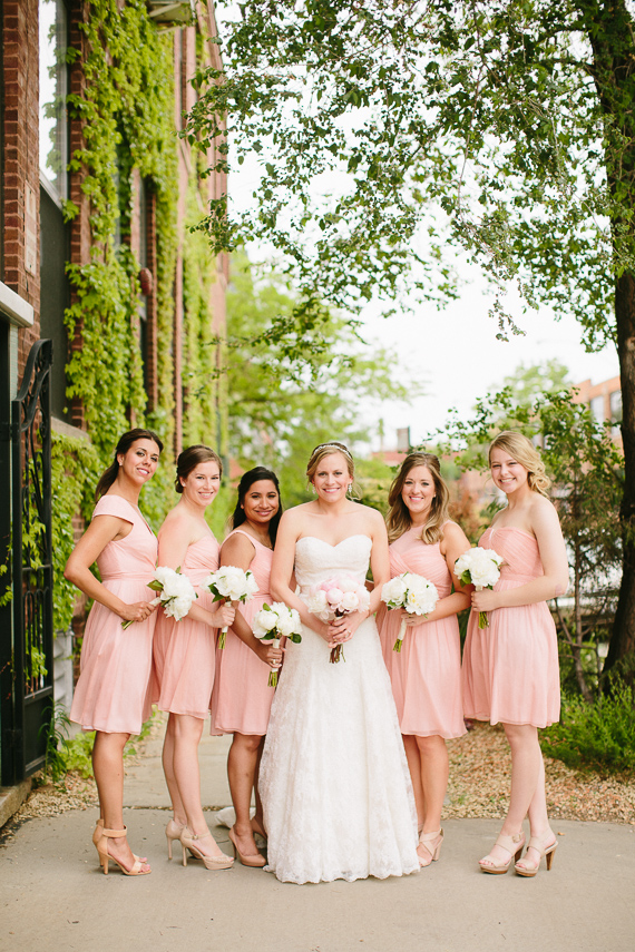Pink bridesmaid dresses | Photo by Katie Kett Photography | Read more - https://www.100layercake.com/blog/?p=76330 
