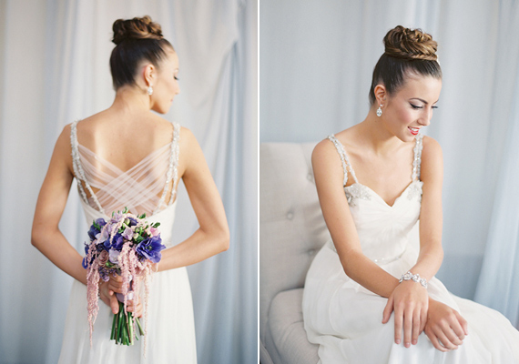Crystal and tulle wedding gown