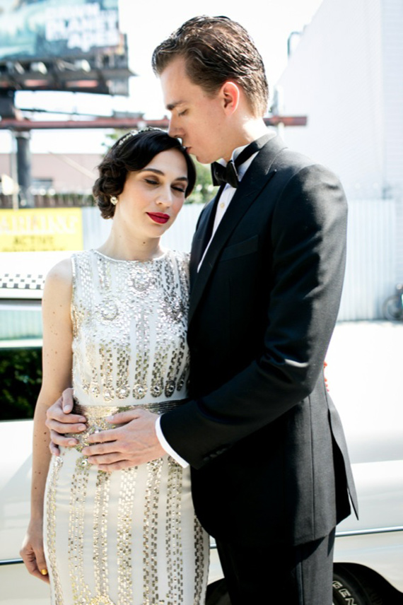 20s themed Brooklyn flapper wedding | Photo by Brookelyn Photography of The Wedding Artist Collective | Read more -  https://www.100layercake.com/blog/?p=79145