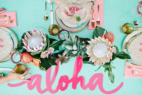 Aloha Bridal Shower Inspiration Hawaiian Themed Party 100 Layer Cake