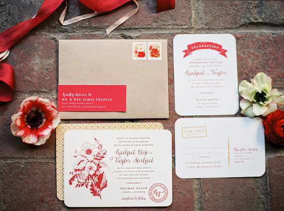 California fall wedding inspiration | Elegant red wedding | 100 Layer Cake