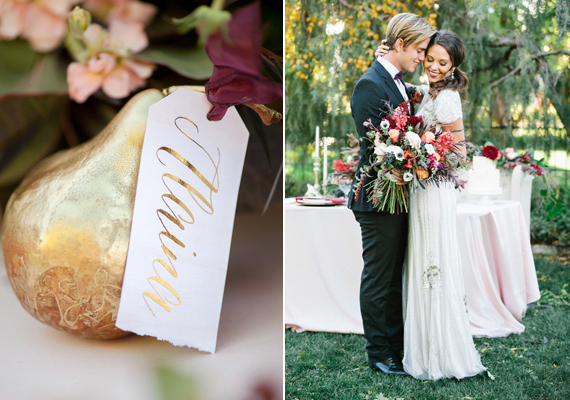 Rich plum and pink wedding inspiration | Photo by Alyssia B Photography | Read more - https://www.100layercake.com/blog/?p=82309
