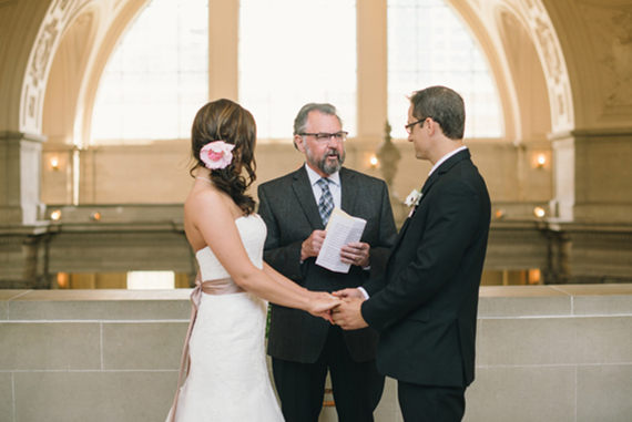 Intimate San Francisco court house wedding | Photo by Delbarr Moradi Photography | Read more - https://www.100layercake.com/blog/?p=83700