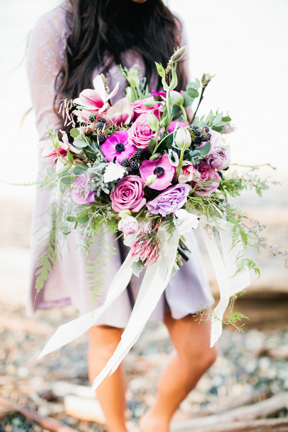 Lavender Bouquet | Photo by  Catie Coyle Photography  | Read more - https://www.100layercake.com/blog/wp-content/uploads/2015/04/Bohemian-floral-inspiration