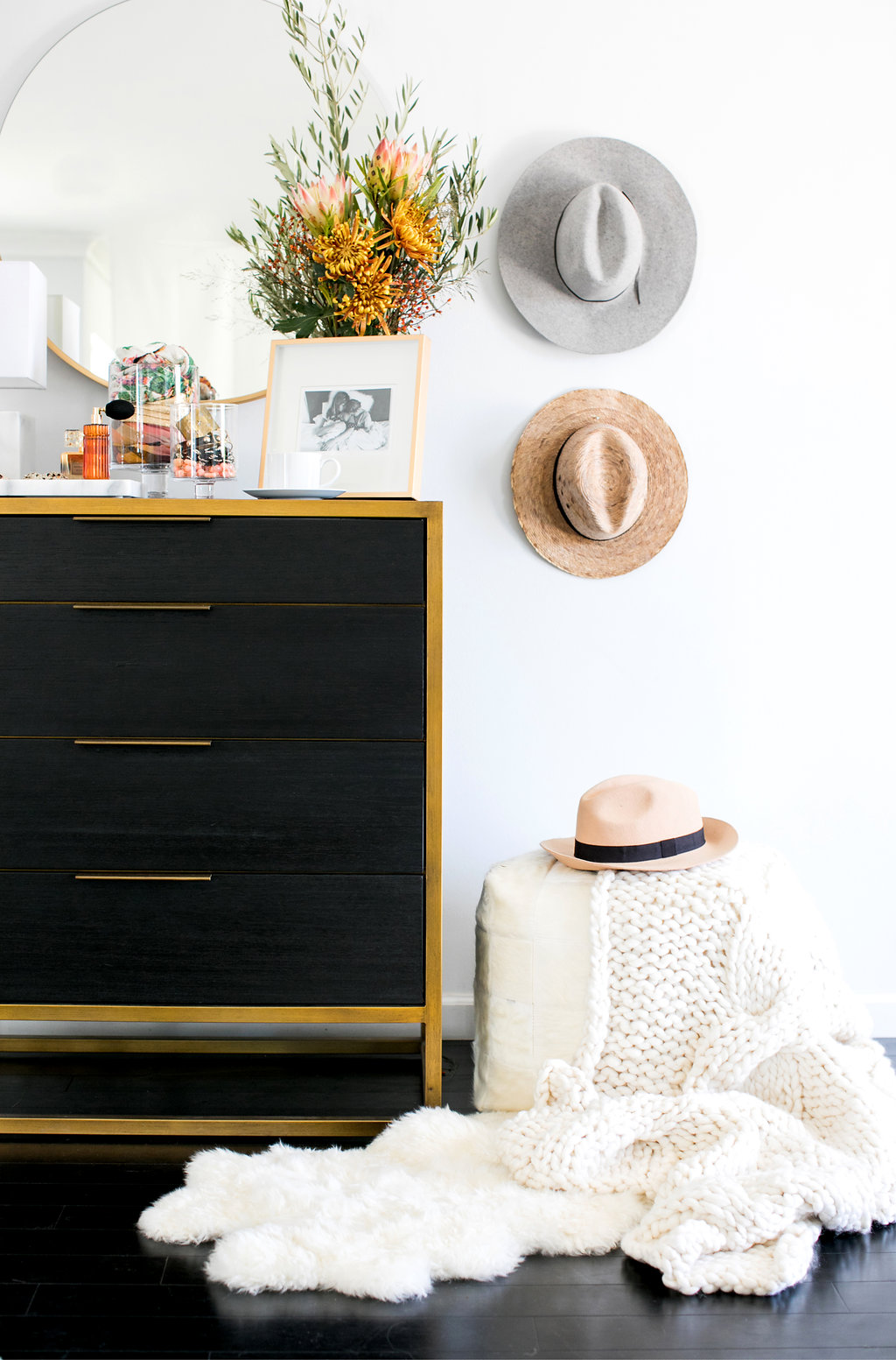 Styling a dresser Crate and Barrel home decor 100 Layer Cake