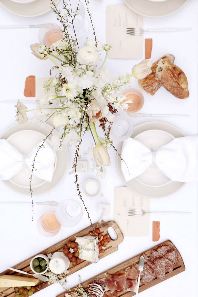 All white spring dinner party ideas
