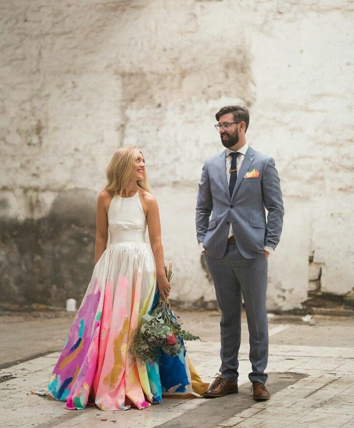 Colorful hand-dyed wedding dresses - 100 Layer Cake