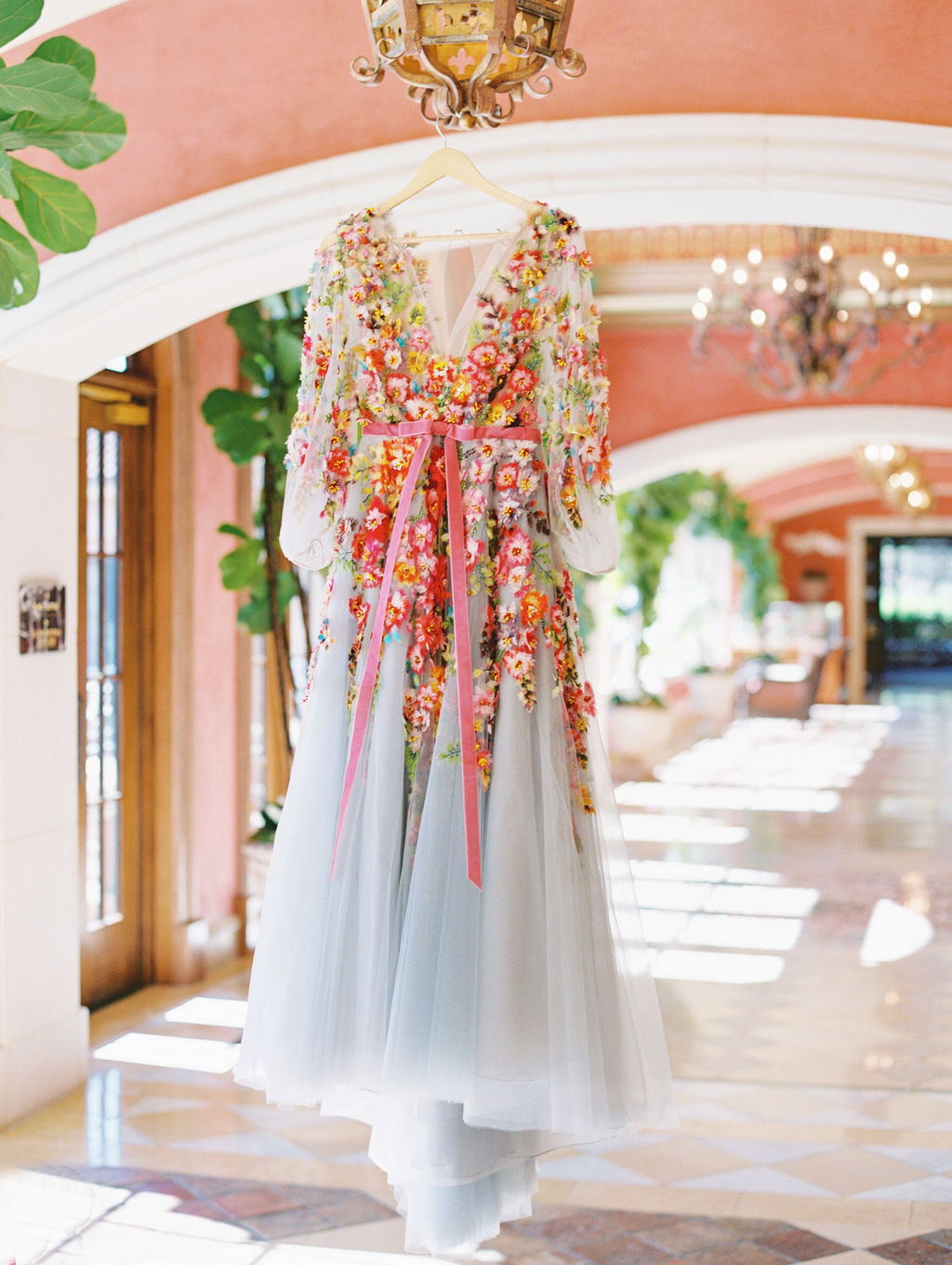 Colorful floral wedding dress - Amorology 