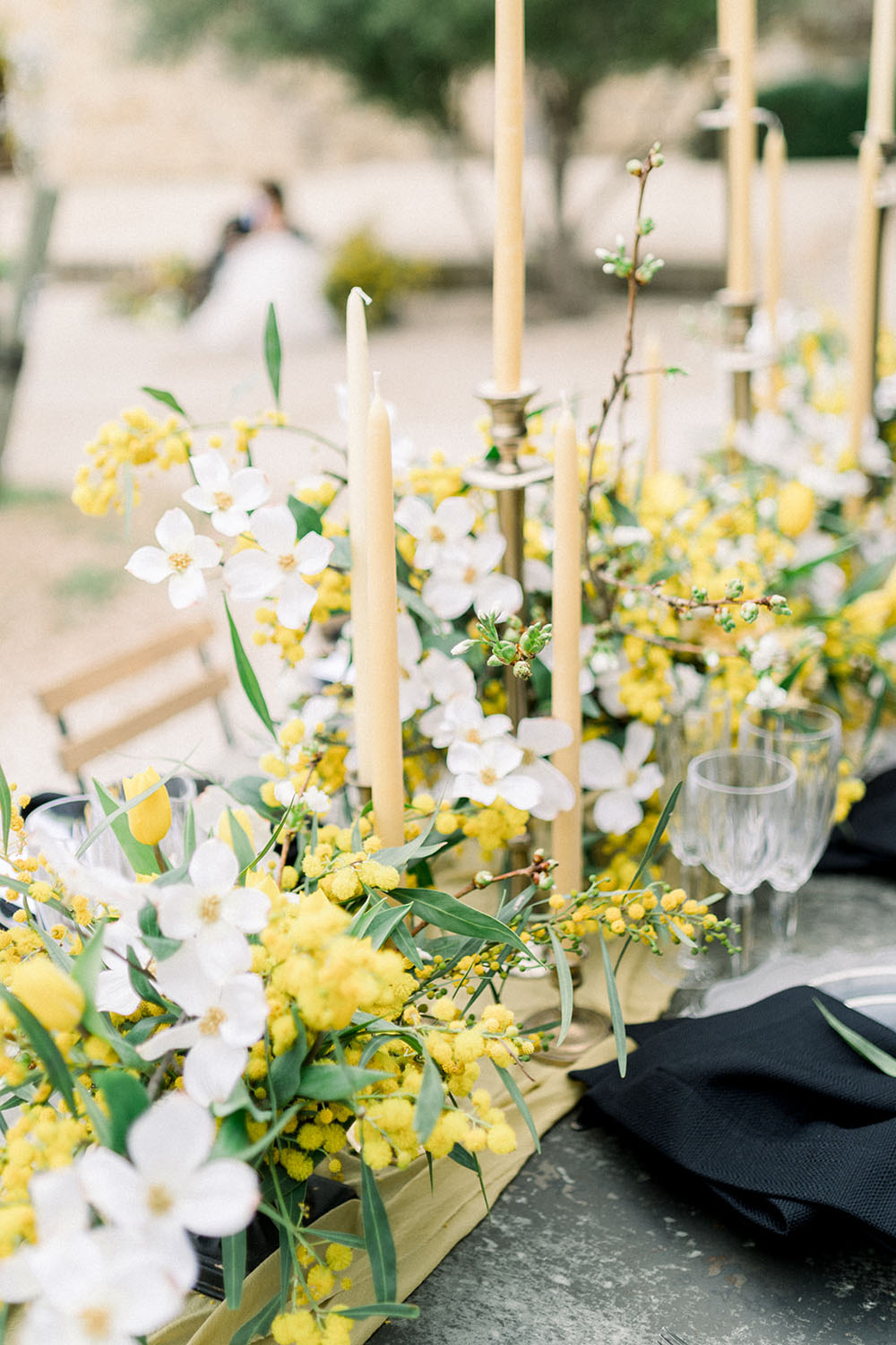Yellow and black Sunstone Winery wedding inspiration
