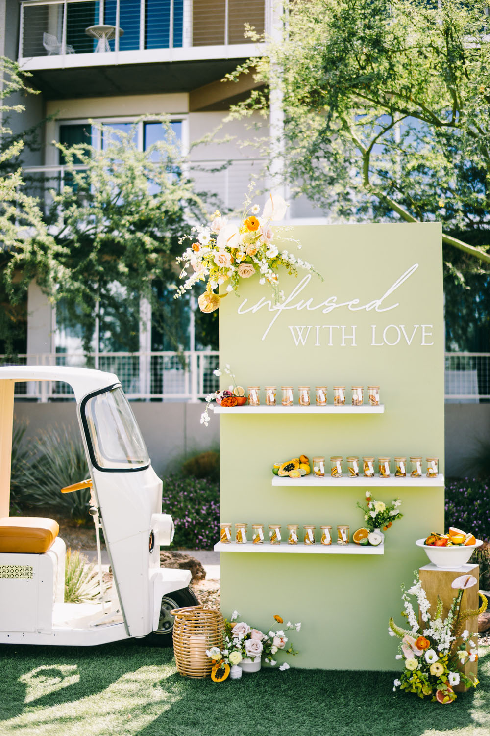 “Infused with Love” cocktail and citrus themed wedding ideas