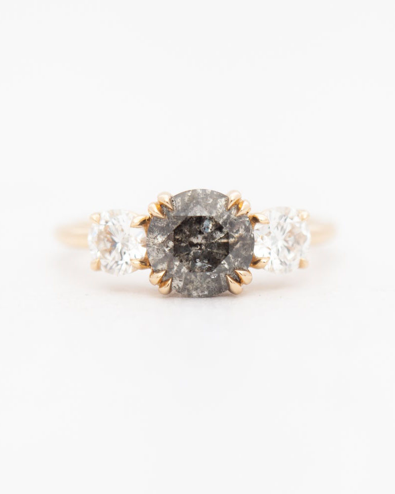 Grey Diamond Eleonore Three-Stone Ring