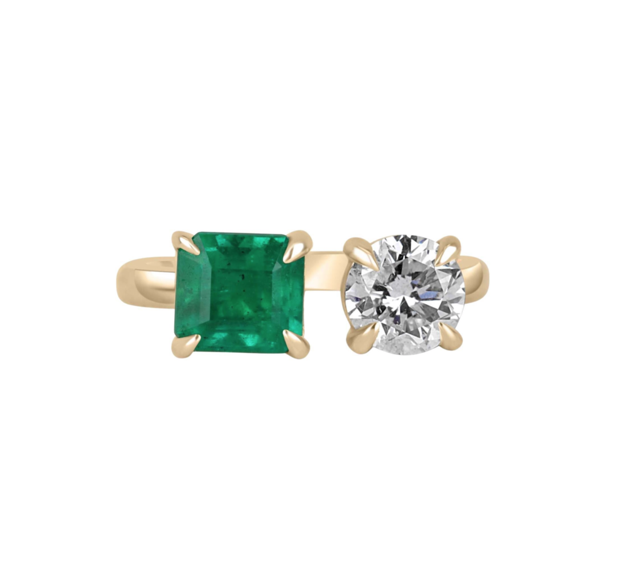 Emerald and diamond Tot et Moi ring