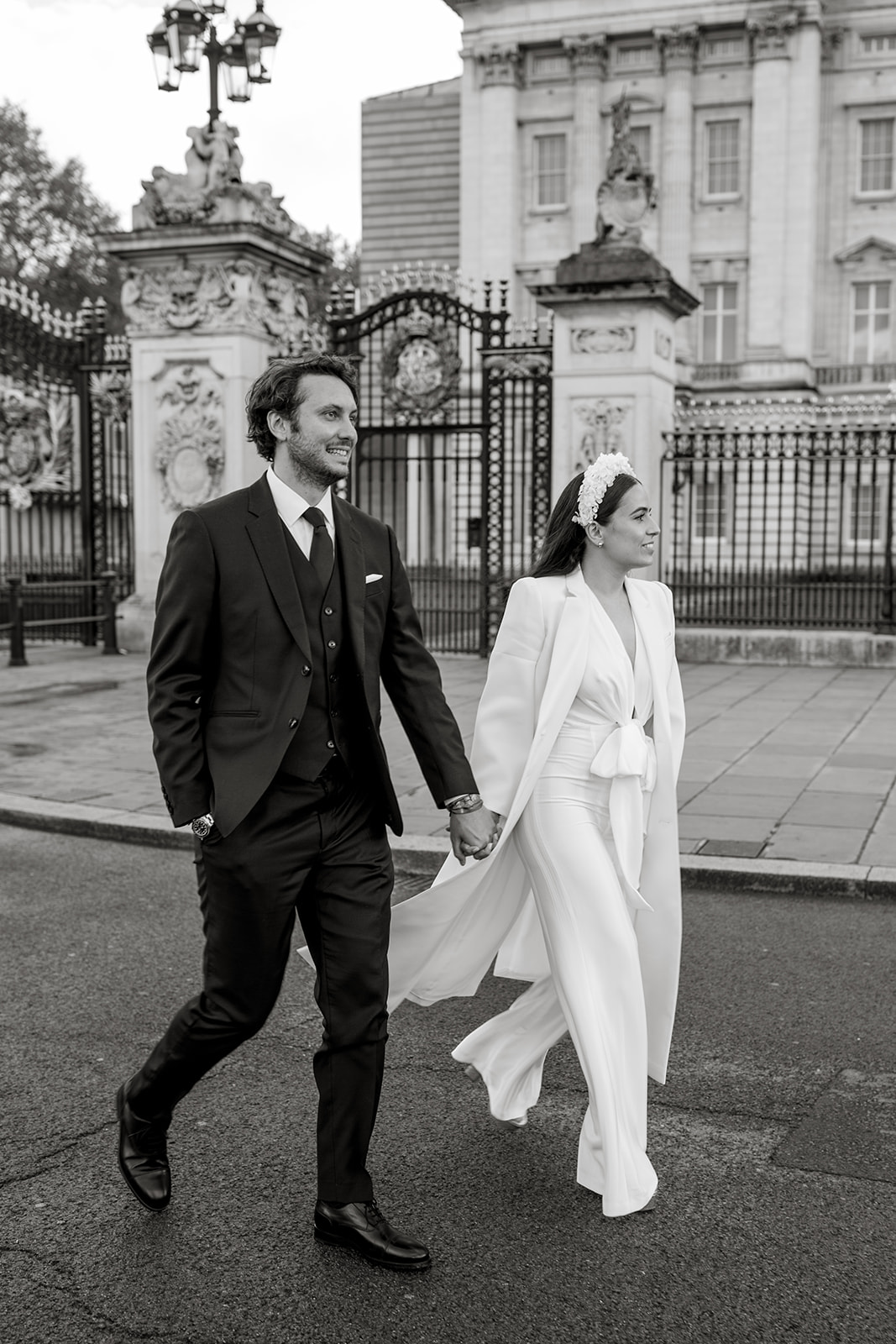 modern bride and groom