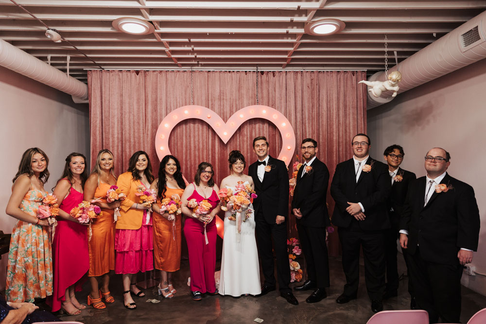 Pink Las Vegas wedding at Sure Thing Chapel