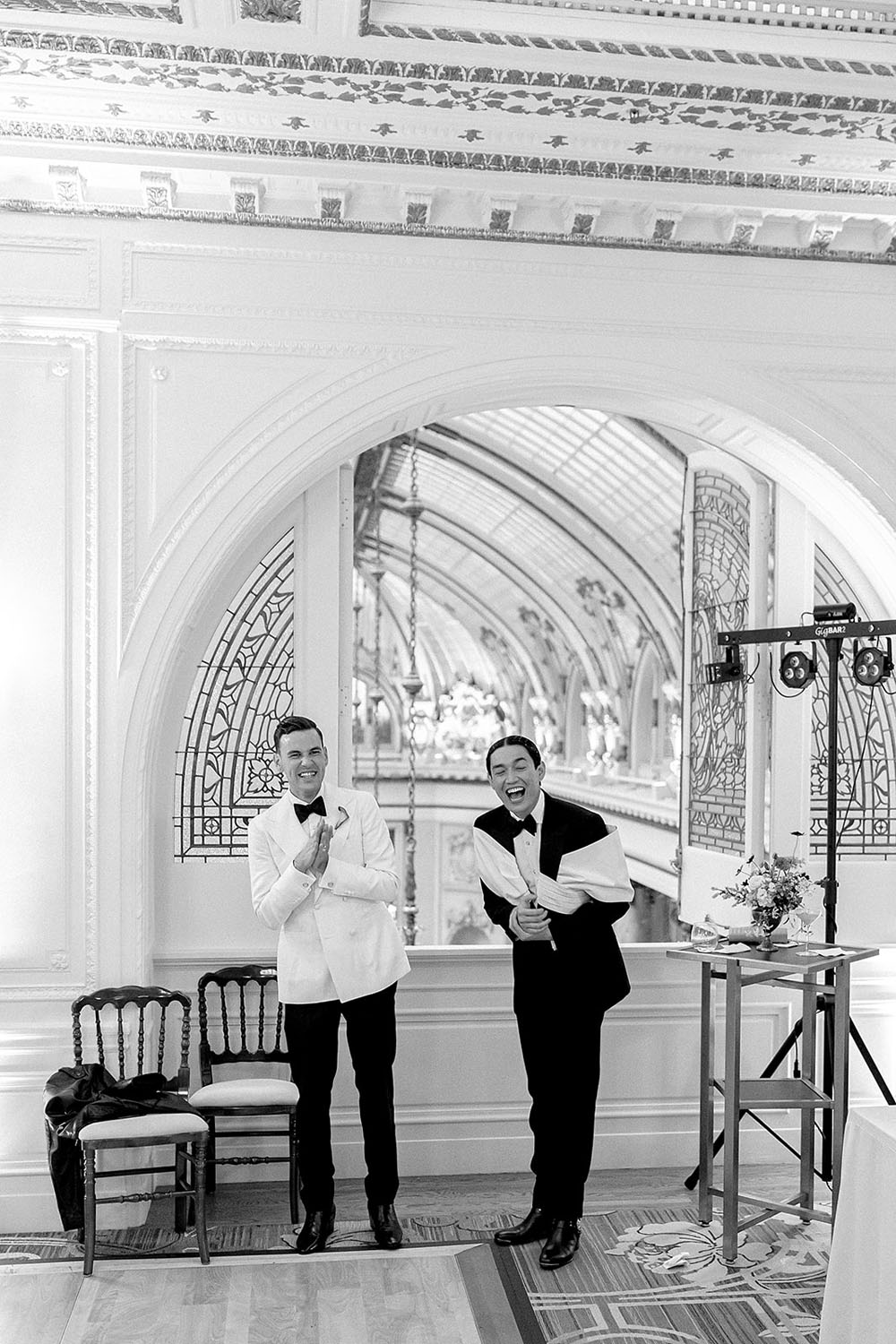 Chic black tie San Francisco wedding at The Palace Hotel