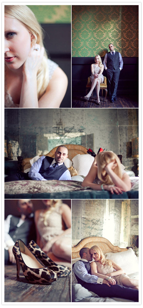 dramatic vintage engagement sesh