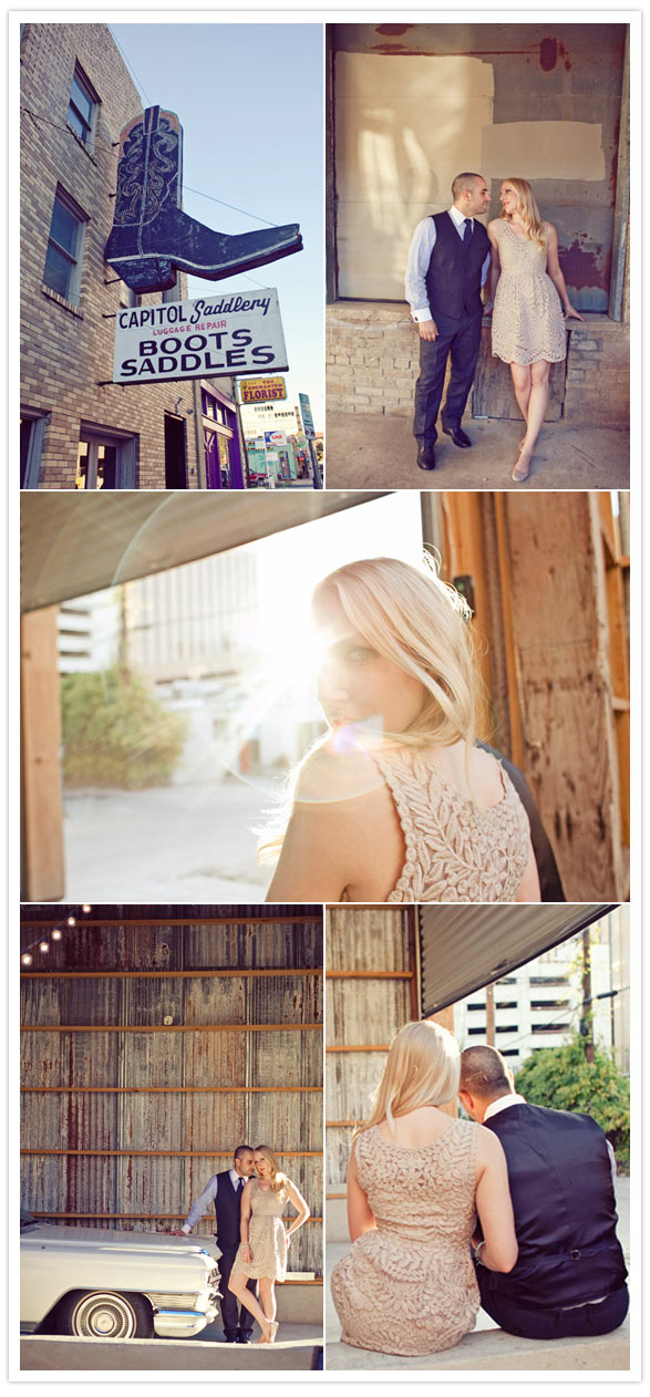 dramatic vintage engagement shoot