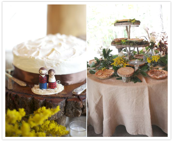 wedding cake and wedding pies
