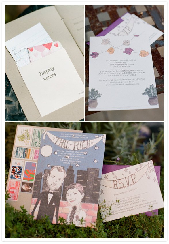 illustrated wedding invitations 