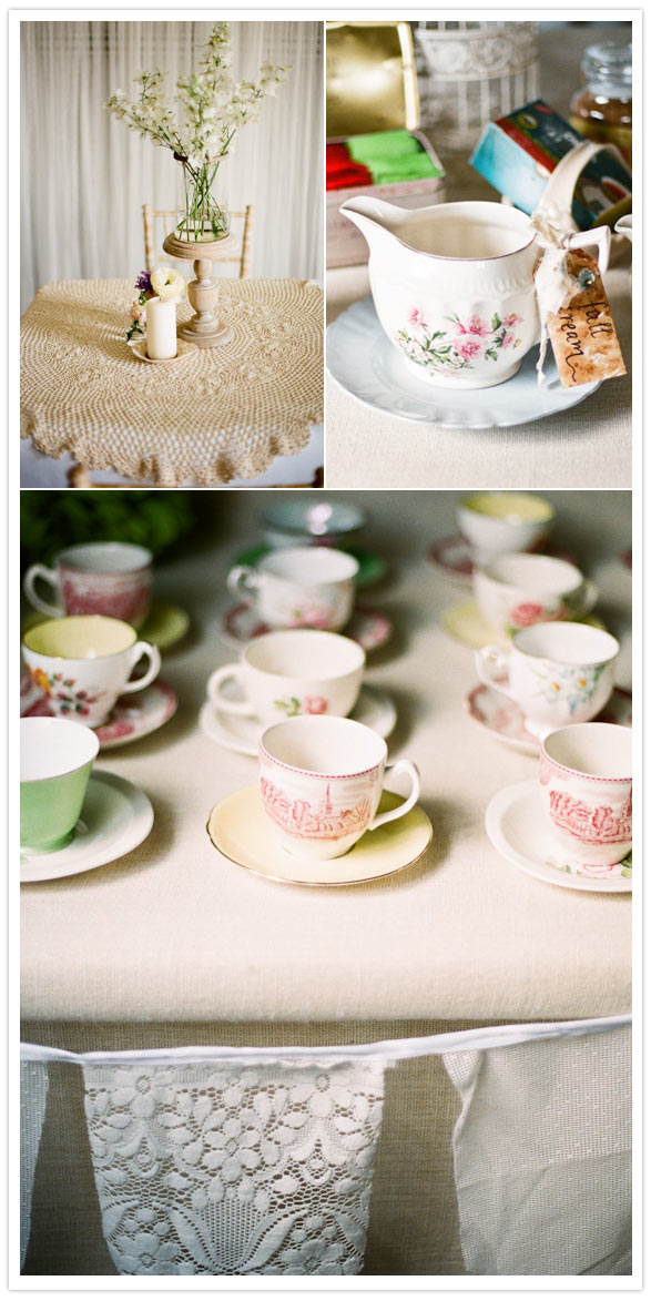 assorted vintage tea cups