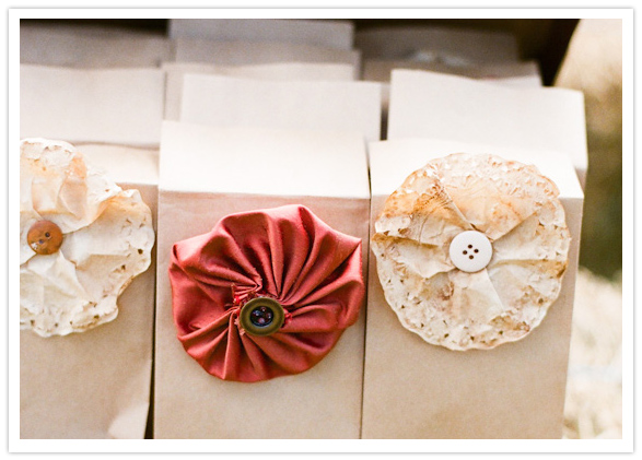 fabric flower wedding favors