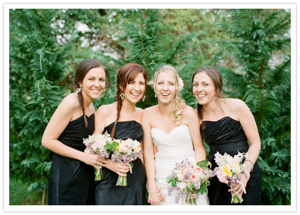 black bridesmaids wedding dresses