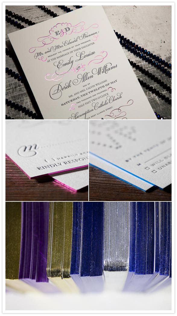 wedding invitations with foil