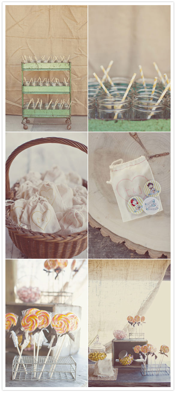 whimsical-wedding-candy-bar-and-cute-button-pins