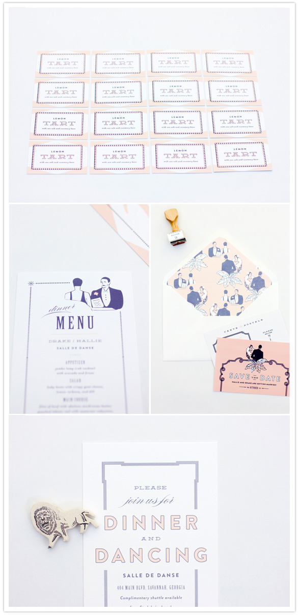 20's inspired wedding invitations