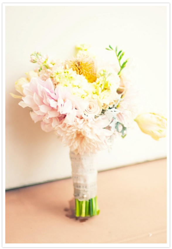 pink, yellow and white bouquet 
