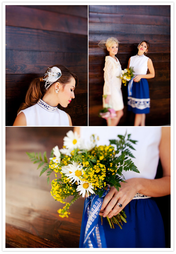 mod-inspired yellow daisy bouquet