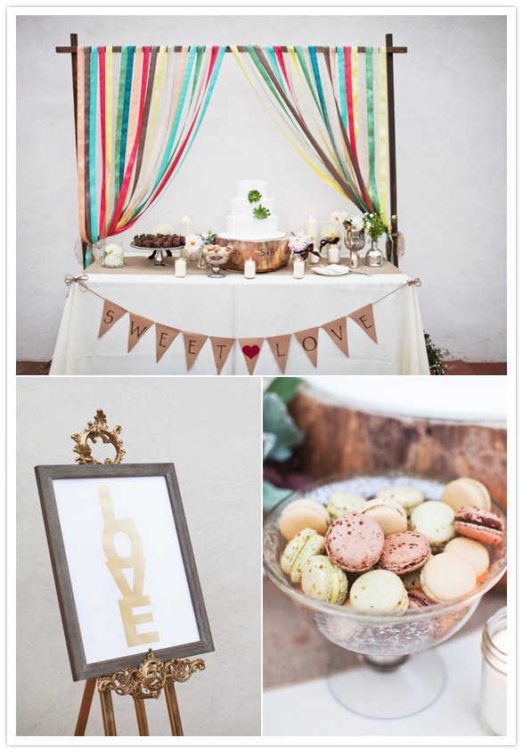 ribbon backdrop for sweets table