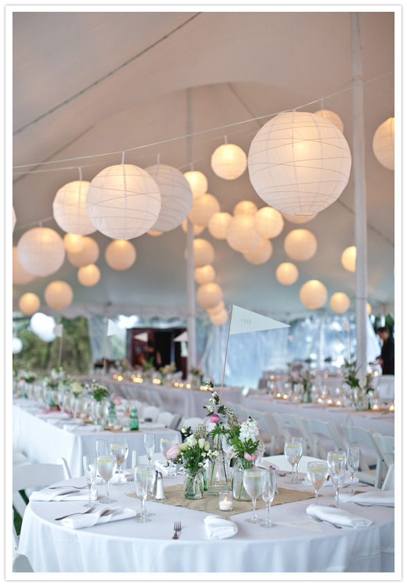white paper lanterns wedding reception